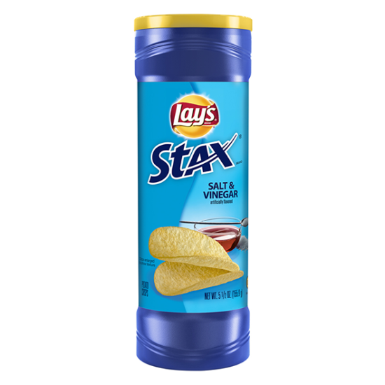 LAYS STAX POTATO CRISPS SALT & VINEGAR 156GM