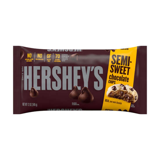 HERSHEY'S BAKING CHIPS SEMISWEET CHOC 340GM