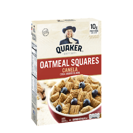 QUAKER CEREAL OATMEAL SQUARES CINNAMON 411GM