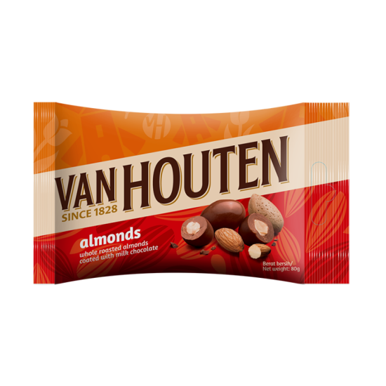 VAN HOUTEN DARK MILK ALMOND DRAGEES 80GM VAN HOUTEN DARK MILK ALMOND DRAGEES 80GM