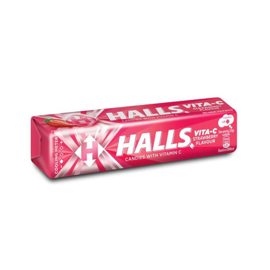 HALLS STICK VITA-C STRAWBERRY 34GM