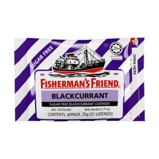 FISHERMAN'S FRIEND SUGAR FREE BLACKCURRANT 25GM