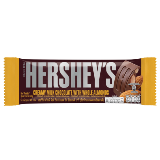 HERSHEY'S BAR MILK CHOCOLATE ALMOND 40GM