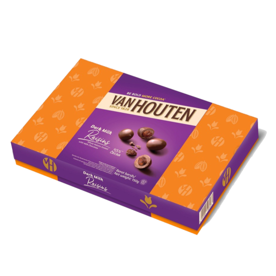 VAN HOUTEN DARK MILK RAISIN DRAGEES 150GM