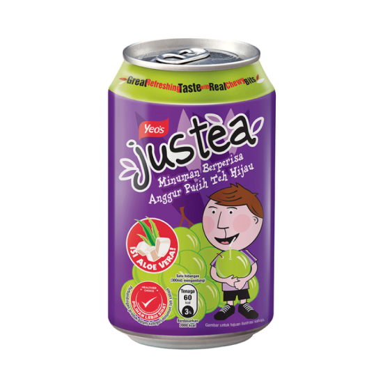 YEO'S JUSTEA GREEN TEA+ALOE VERA+WHITE GRAPE 300ML