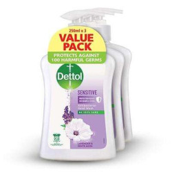 DETTOL LIQUID HAND WASH SENSITIVE 250ML*3 DETTOL LIQUID HAND WASH SENSITIVE 250ML*3