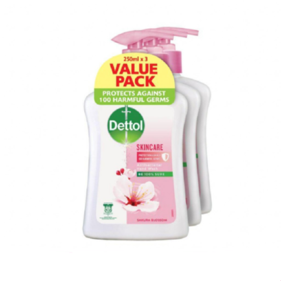 DETTOL LIQUID HAND WASH SKIN CARE 250ML*3