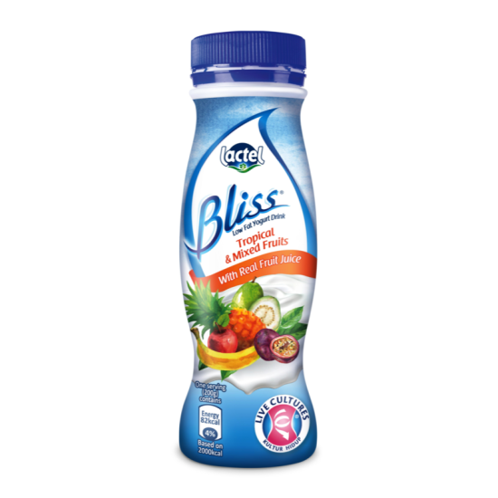 LACTEL BLISS YOGURT TROPICAL & MIX FRUITS 200G