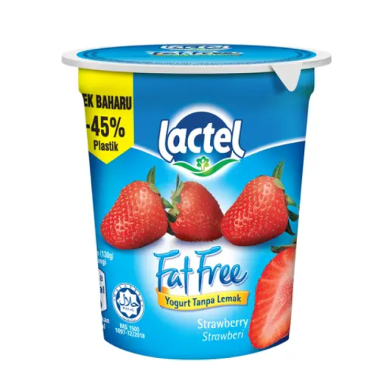 LACTEL FAT FREE YOGURT STRAWBERRY 130G