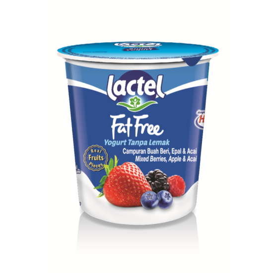 LACTEL FATFREE YOGURT MIXED BERRIES 130G