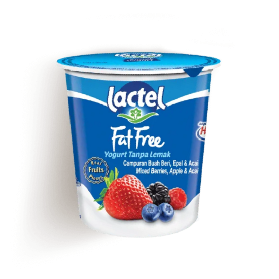 LACTEL FATFREE YOGURT MIXED BERRIES 130G