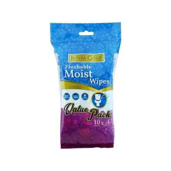 ROYAL GOLD FLUSHABLE WIPES 10S*3