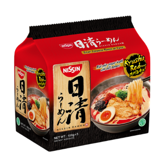 NISSIN JAPANESE RAMEN -  KYUSHU RED 106GM*5