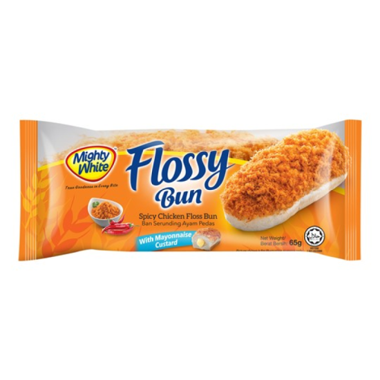 MIGHTY WHITE FLOSSY BUN-SPICY CHICKEN FLOSS 65GM