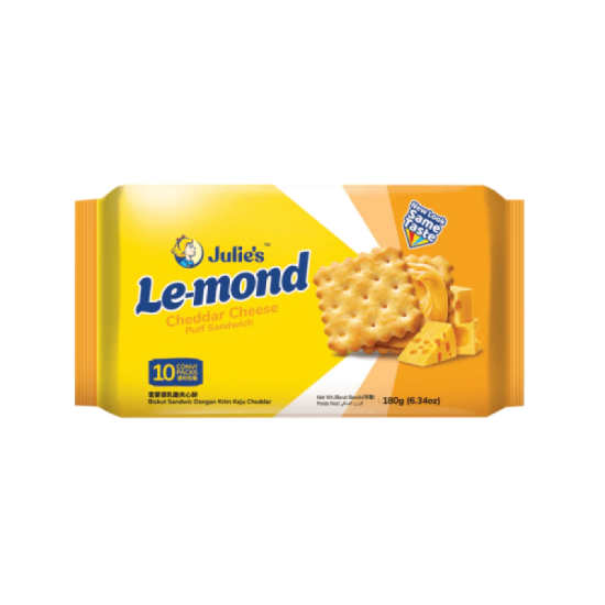 JULIE'S LEMOND CHEDDAR CHEESE 180GM