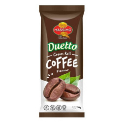 MASSIMO DUETTO COFFEE CREAM ROLL 50GM MASSIMO DUETTO COFFEE CREAM ROLL 50GM