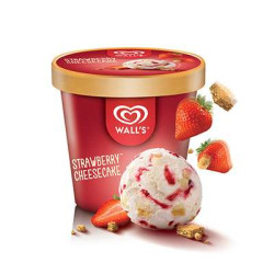 WALL'S SELECTION ICE CREAM STRAWBERRY CHEESE CAKE  WALL'S SELECTION ICE CREAM STRAWBERRY CHEESE CAKE