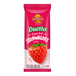MASSIMO DUETTO CREAM ROLL - STRAWBERRY 50G MASSIMO DUETTO CREAM ROLL - STRAWBERRY 50G