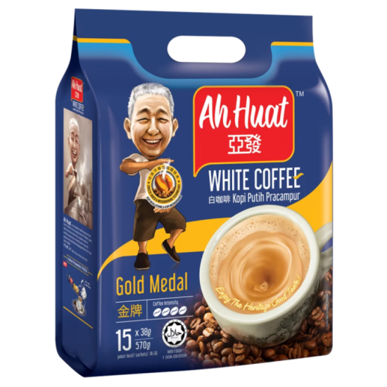 AH HUAT GOLD MEDAL WHITE COFFEE 28GM*15