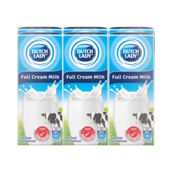 DUTCH LADY PUREFARM UHT FULL CREAM MILK 200ML*6