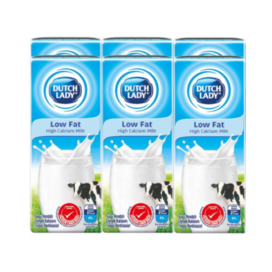 DUTCH LADY PUREFARM UHT LOW FAT MILK 200ML*6