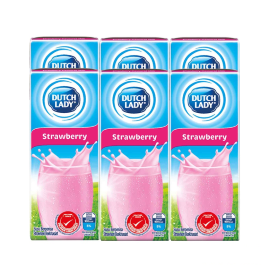 DUTCH LADY PUREFARM UHT STRAWBERRY 200ML*6