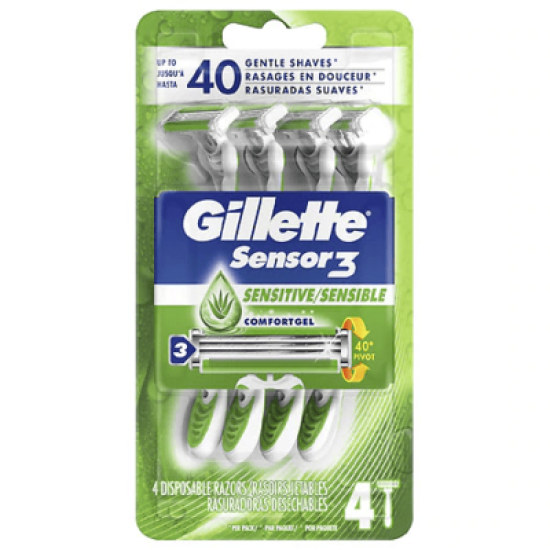 GILLETTE BLUE 3 SENSITIVE (ALOE VERA) 4S