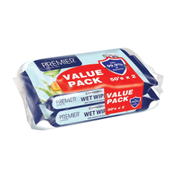 PREMIER ANTIBACTERIAL WIPES 50S*2