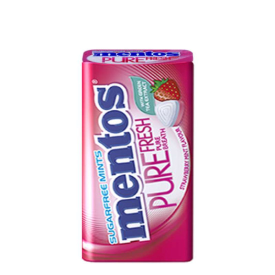 MENTOS PUREFRESH TIN STRAWBERRY MINT 35GM