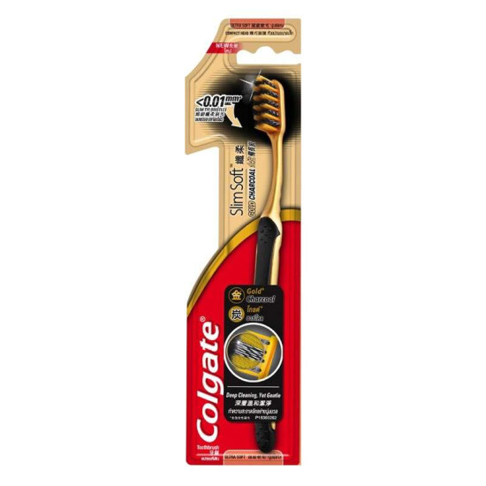 COLGATE TOOTHBRUSH SLIM CHARCOAL GOLD SOFT 1'S