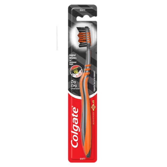 COLGATE TOOTHBRUSH ZIG ZAG CHARCOAL 1'S