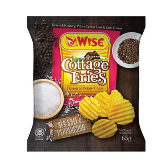 WISE COTTAGE FRIES SEA SALT & PEPPERCORN 60GM