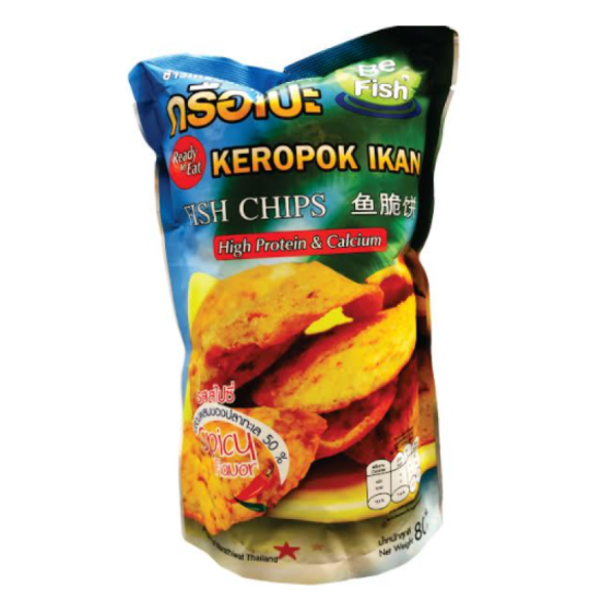 BE-FISH CHIPS SPICY 70GM