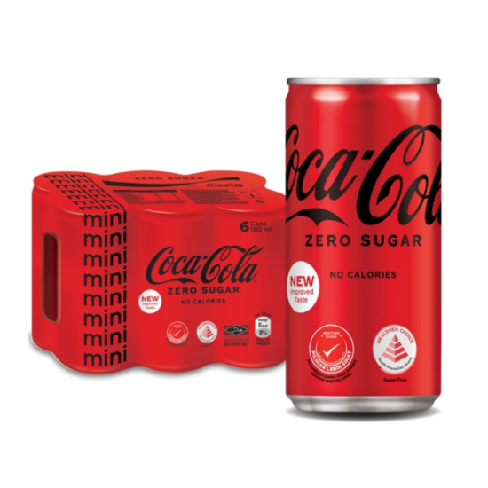 COCA COLA MINI CAN ZERO SUGAR 180ML*6