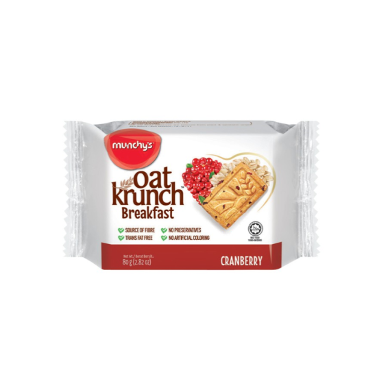 MUNCHY'S OAT KRUNCH BREAKFAST CRANBERRY 80GM