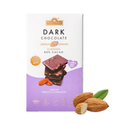 ROYAL DE DOLTON 80% DARK CHOCO PLUS ALMOND 90G ROYAL DE DOLTON 80% DARK CHOCO PLUS ALMOND 90G