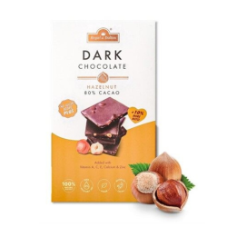 ROYAL DE DOLTON 80% DARK CHOCO PLUS HAZELNUT 90G ROYAL DE DOLTON 80% DARK CHOCO PLUS HAZELNUT 90G
