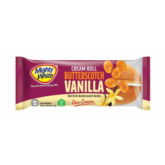 MIGHTY WHITE CREAM ROLL BUTTERSCOTH VANILLA 50G