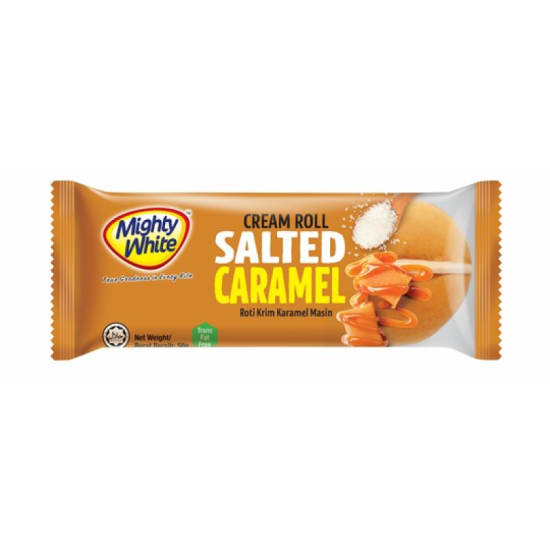 MIGHTY WHITE CREAM ROLL SALTED CARAMEL 50G