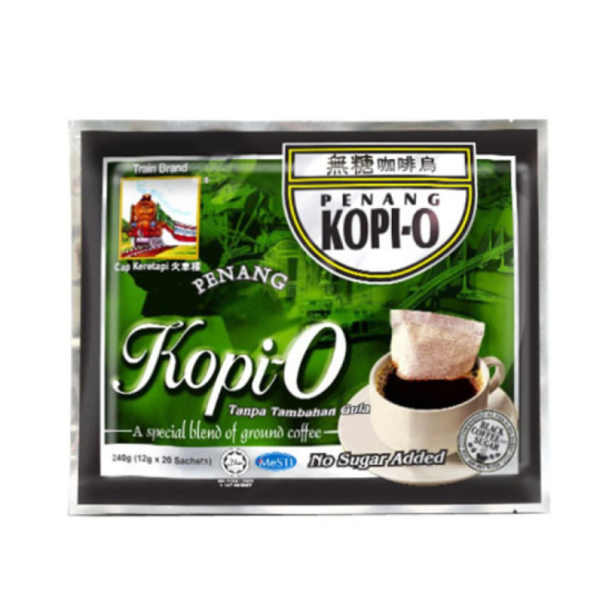 TRAIN BRAND PENANG KOPI-O NO SUGAR ADDED 10GM*20