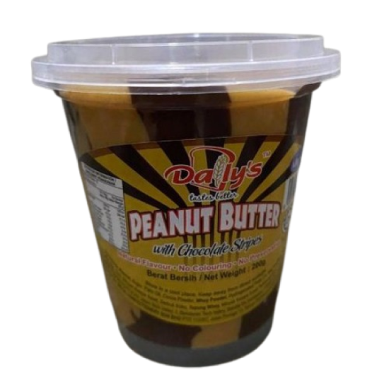 DAILY'S PEANUT BUTTER WITH CHOCOLATE STRIPES 200G