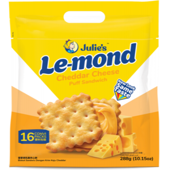 JULIE'S LEMOND CHEDDAR CHEESE 288GM