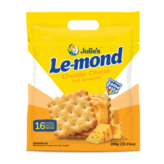 JULIE'S LEMOND CHEDDAR CHEESE 288GM