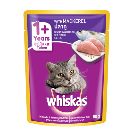 WHISKAS (POUCH) MACKEREL 80G