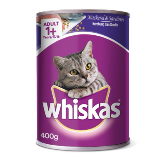 WHISKAS (CAN) MACKEREL + SARDINE 400G