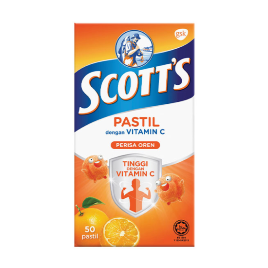 SCOTT'S VIT-C ORANGE PASTILLE 50S SCOTT'S VIT-C ORANGE PASTILLE 50S