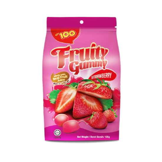 LOT 100 GUMMY STRAWBERRY 130GM