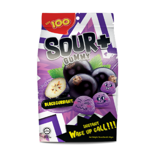 LOT100 SOUR + GUMMY BLACKCURRANT 95GM