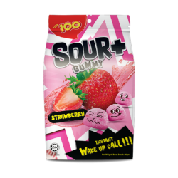 LOT100 SOUR + GUMMY STRAWBERRY 95GM LOT100 SOUR + GUMMY STRAWBERRY 95GM