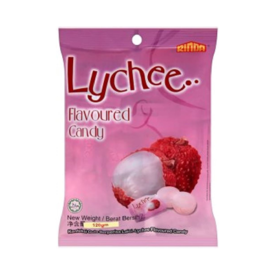 RINDA LYCHEE FLAVOURED CANDY 120GM